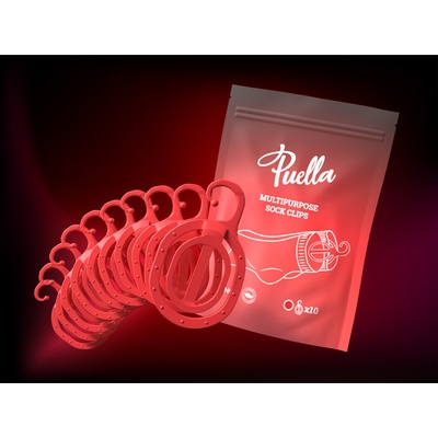 Puella Multifunkčné párovače ponožiek, červené 10 ks
