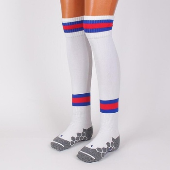 Image 1 of Мъжки спортни чорапи в бяло с червена и синя лента