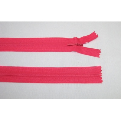 Zips krytý 3mm ružový nedeliteľný 50cm dederon