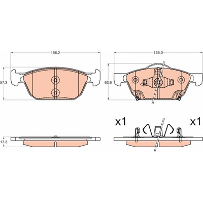 Sada brzdových platničiek kotúčovej brzdy TRW GDB3600 GDB3600