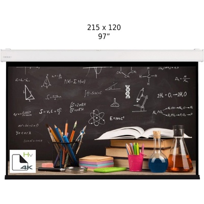 Screenline Моторизиран прожекционен екран за стена/таван Screenline SLIM Home Vision, 215 x 120 (97"), 16: 9, бял, стенен превключвател (SL-SL215DHV)
