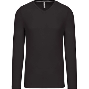 Kariban v-neck k358 / Мъжка тениска с дълъг ръкав - тъмносива m (20k35867002)