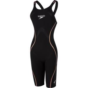 Speedo Бански костюм Speedo Women's Fastskin Intent Closed Back Boyleg Swimsuit - Black/Gold