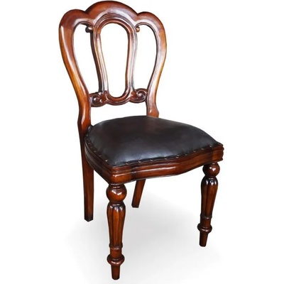 EX Home Стол EX Home модел Admiral, Махагон масив, Естествена кожа