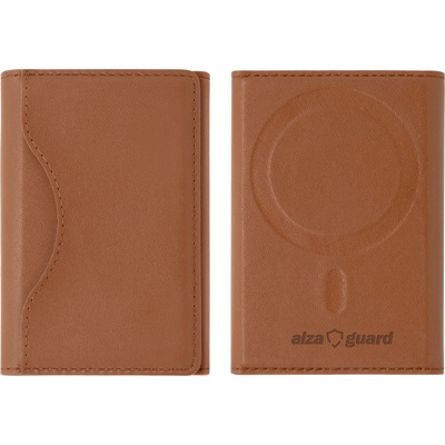 AlzaGuard foldable PU leather wallet Compatible with Magsafe hnědá AGD-MWF01C
