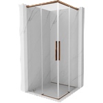 Mexen Rox Двойна плъзгаща душ кабина 120 x 120 см, прозрачна, розово злато (8C2D-120-120-60-00)