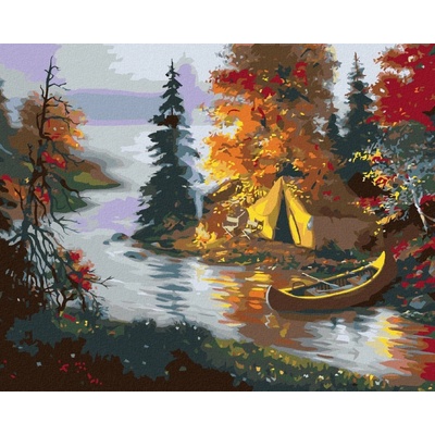 Zuty malování Podle čísel Tábořiště U Řeky D. Rusty Rust 40 x 50 Cm Plátno Rám