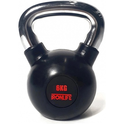 IRONLIFE pogumovaný Kettlebell 6 kg