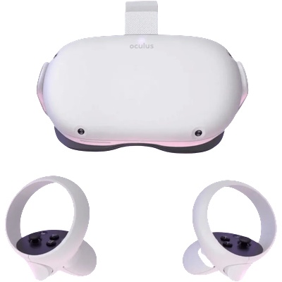 Oculus Комплект за виртуална реалност Oculus Quest 2 128, Бял/Черен (OCULUS-QUEST2-128)