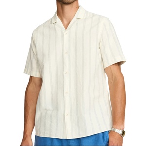 Revolution Мъжка риза с копчета Revolution Cuban Shirt Striped S/S Shirt - Blue III - размер XL (033-3267-0414)