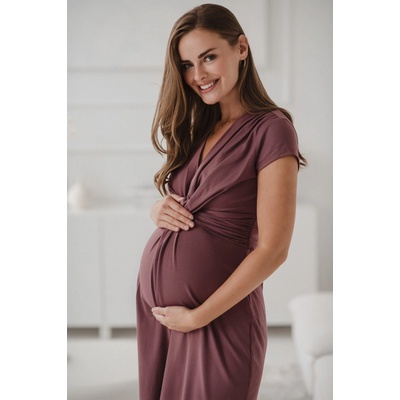 Těhotenské kojící šaty Loop Dress Rose Brown SS