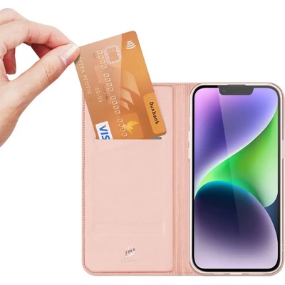 Dux Ducis Калъф с отделение за карти Dux Ducis Skin Pro за iPhone 15 Plus, розов (6934913025406)