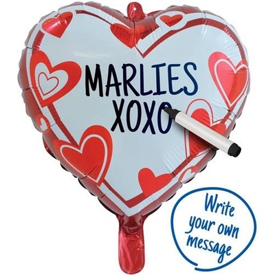 Foliový balonek srdce napiš vzkaz 46 cm