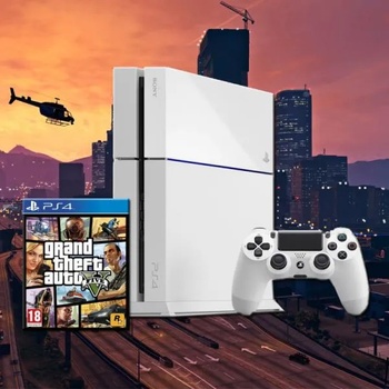 Sony PlayStation 4 Glacier White 500GB (PS4 Glacier White) + Grand Theft Auto V