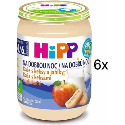 Hipp Bio na dobrou noc s keksy a jablky 6 x 190 g