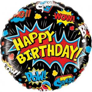 Qualatex Фолиев балон „Birthday Super Hero (88148QL)