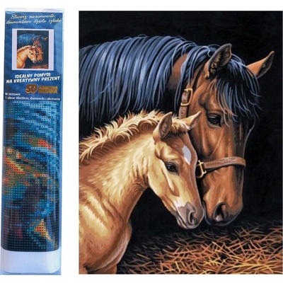 Norimpex - Puzzle Diamant painting: Mare with foal 30x40cm - 1 - 39 piese