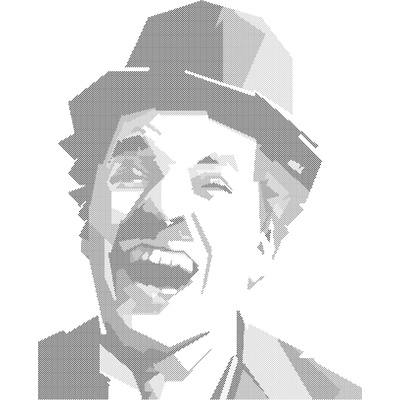 ZUTY Bodkovanie - FAREBNÝ CHARLIE CHAPLIN Rámovanie: bez rámu a bez vypnutia plátna, Rozmer: 40x50 cm
