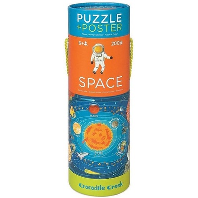 Crocodile Creek Детски пъзел Crocodile Creek от 200 части - Космос, с подарък постер (732396287214)