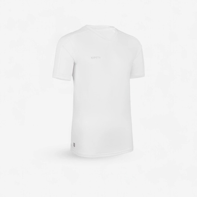Kipsta detský futbalový dres Essentiel s krátkym rukávom biely