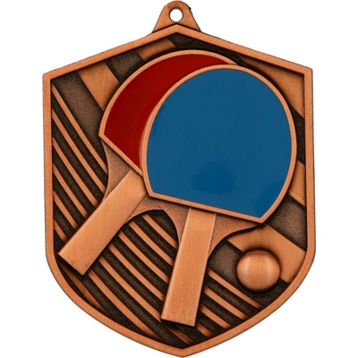 MD8052/B Medaila stolný tenis 80x64 mm hr.2,5 mm bronz 8x6,4x0,25 cm