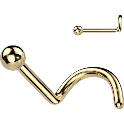 Steel Edge titánový piercing do nosa gulička SET23NOS01ST Zlata