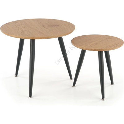 Halmar Комплект от 2 холни масички zenya, дъб/черно (ha0181)