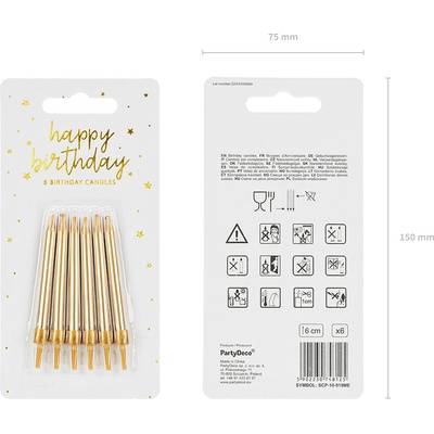 PartyDeco svíčky zlaté – Hledejceny.cz