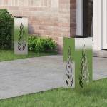 vidaXL Соларна LED светлина за пътека 2 бр. Топло бяло 18 x 18 x 50 см (879797)