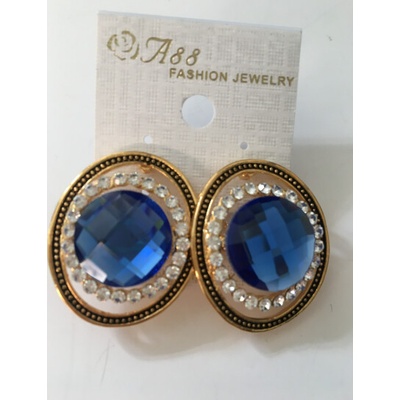 Fashion Jewelry náušnice modro-zlaté 4-bn421