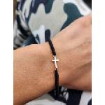  Мъжка гривна сребърен кръст с червен конец (МСГ 5) - kathrynbracelets - 39,96 лв