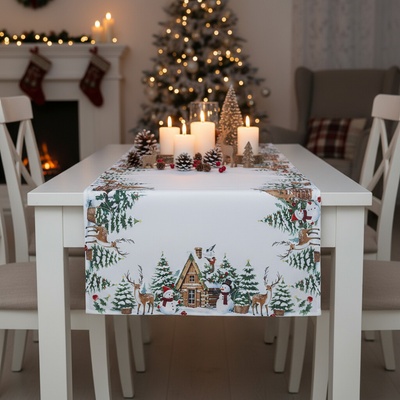 Mybesthome Vánoční ubrus - běhoun CHRISTMAS WOOD 60x120 cm – Hledejceny.cz