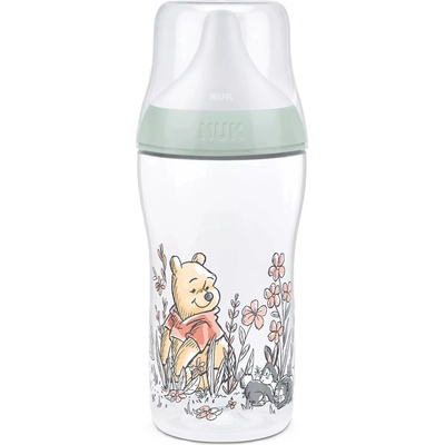 Nuk Бебешко шише Nuk Perfect Match - Temperature Control, 260 ml, PP, 3+м, Мечо Пух (10216330)