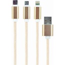 USB káble Gembird CC-USB2-AM31-1M-G USB charging combo 3-in-1, 1m, zlatý