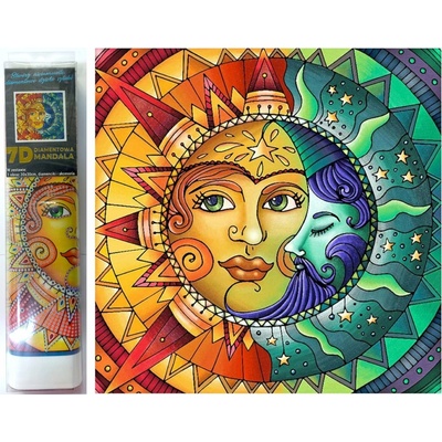 Norimpex Diamantové maľovanie 7D Mesiac so slnkom 30 x 30 cm