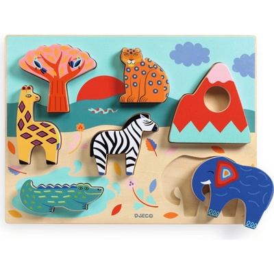 Djeco Wooden Puzzles Relief puzzles Savana Story
