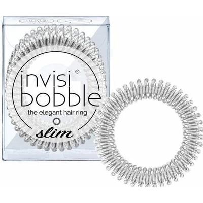 Tenká špirálová gumička do vlasov Invisibobble Slim Chrome Sweet Chrome - strieborná, 3 ks (IB-SL-PC10003-2)