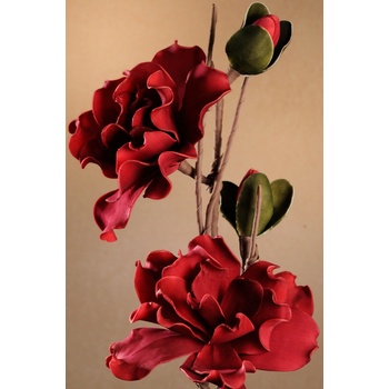 Paramit Dekorační květina s dvěma květy červená 85 cm
