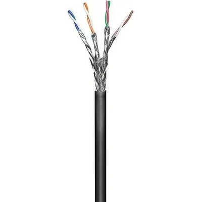 MicroConnect KAB024-100 CAT6 S/FTP, SOLID OUTDOOR, 100m, černý