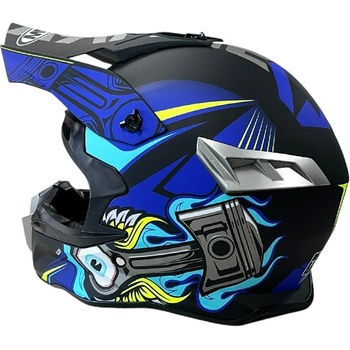 Каска за мотокрос 188 Matt Black/Blue (721387)