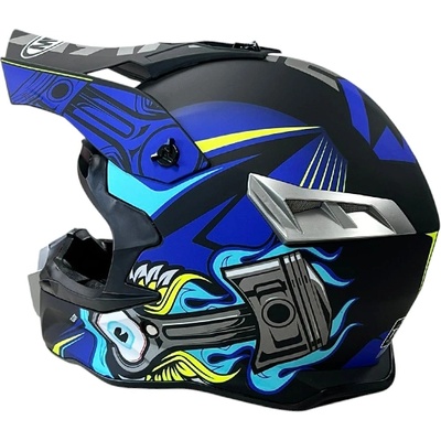 Каска за мотокрос 188 Matt Black/Blue (721387)