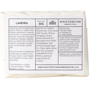Ministerstwo Dobrego Mydła - Levanduľová guľa do kúpeľa - 50 g