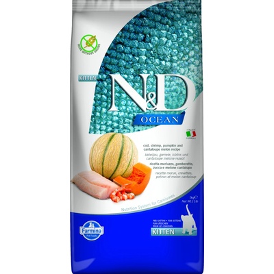 Farmina N&D Kitten OCEAN Pumpkin GF Cod Shrimp & Cantaloupe Melon 5 kg