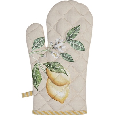 Clayre & Eef bavlnená kuchynská Chňapka s citrónom Lemons & Leafs 16 x 30 cm