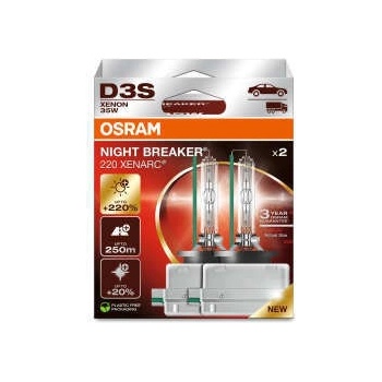 OSRAM D3S NIGHT BREAKER 220 XENARC x2 (66340XN2-2HB)
