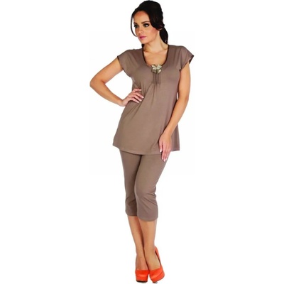 De Lafense Дамска пижама в цвят мока visa 884eh-12566-mocca - Мока, размер m