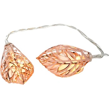 ACA Lighting LED vianočné girlanda Lístočky medené teplá biela 3xAA 160 cm IP20