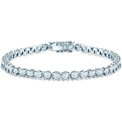 SAVICKI Tenisový náramok biele zlato s bielymi zafírmi 6.600 ct 4,5 mm 18 cm - SAV-B-TENIS-18CM-45SZ-30K-585-BSZ-B