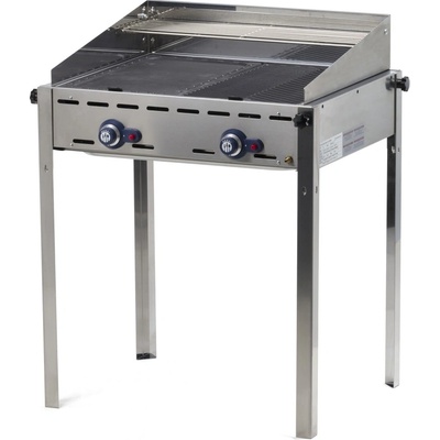 Hendi Plynový gril Green Fire 2 hořáky, Smaltovaná litinová plotýnka a mřížka o velikosti GN 1/1, 11,6kW, 740x615x(H)825mm