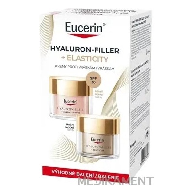 Eucerin HYALURON-FILLER+ELASTICITY DUO proti vráskam, Rosé denný SPF 30+ nočný krém 50 ml